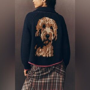 Anthropologie Pilcro The Jesse Doodle Dog Cardigan Sweater (Size S) - NWT